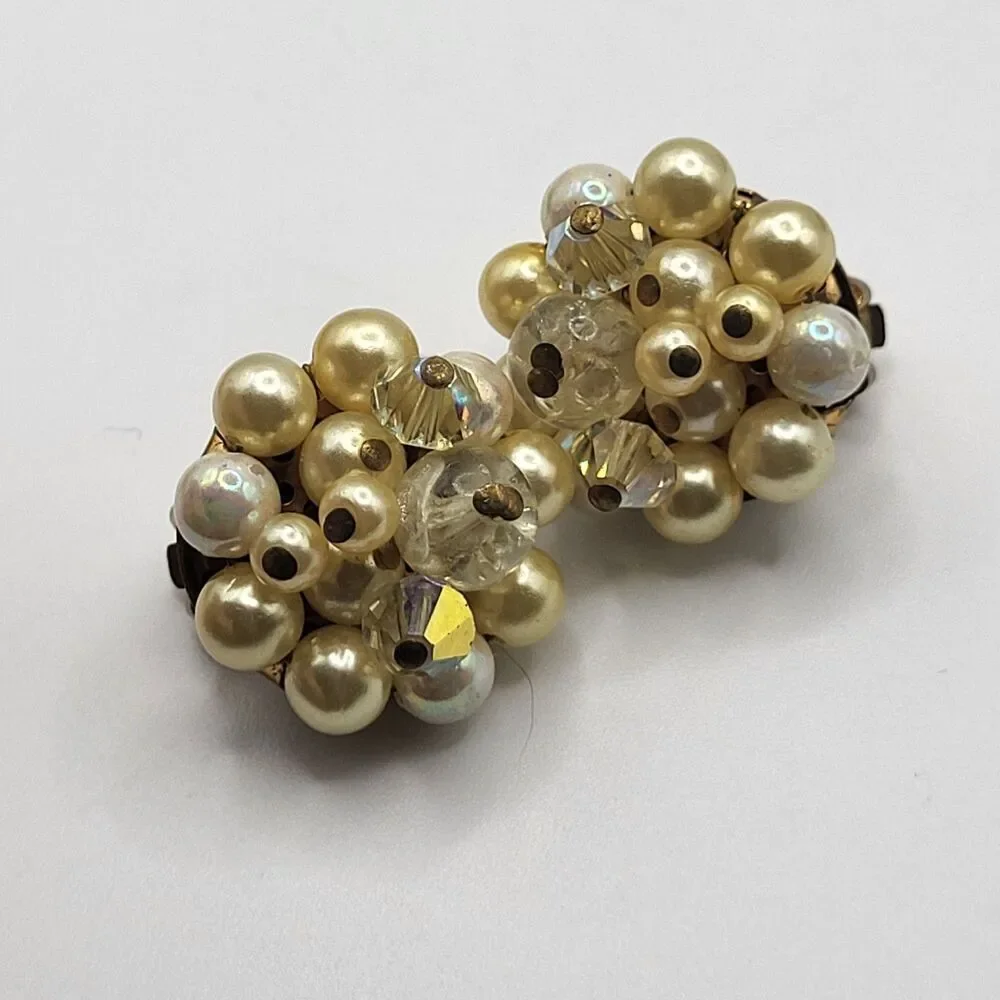 Lot of 5 Clip On Earrrings Vintage 60s 